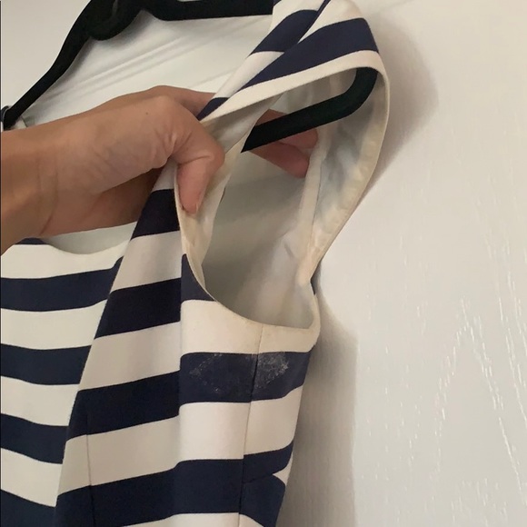 Kate Spade Blue and Ivory Striped Cap Sleeve Dress - Picture 4 of 7